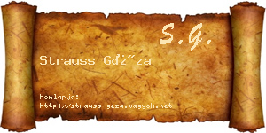 Strauss Géza névjegykártya